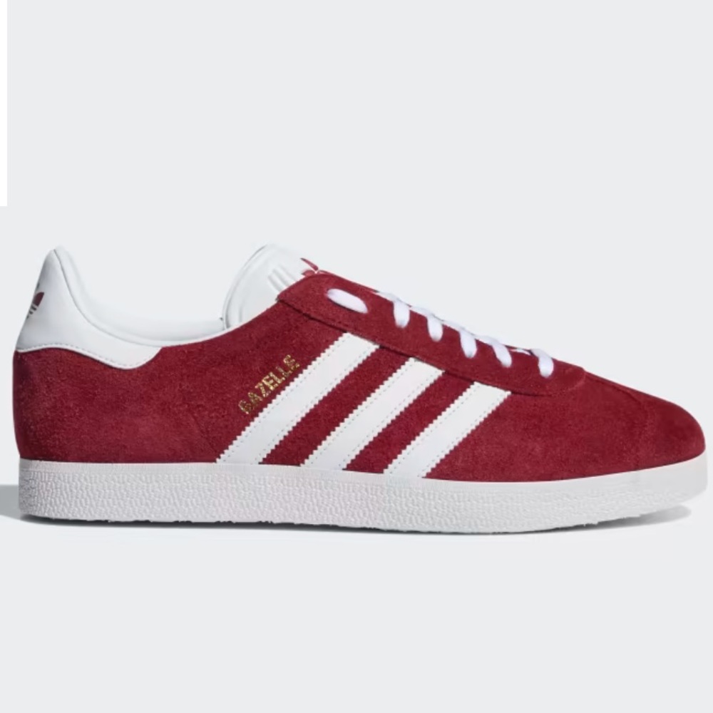 Adidas Gazelle Women’s Suede Sneakers in Maroon and White